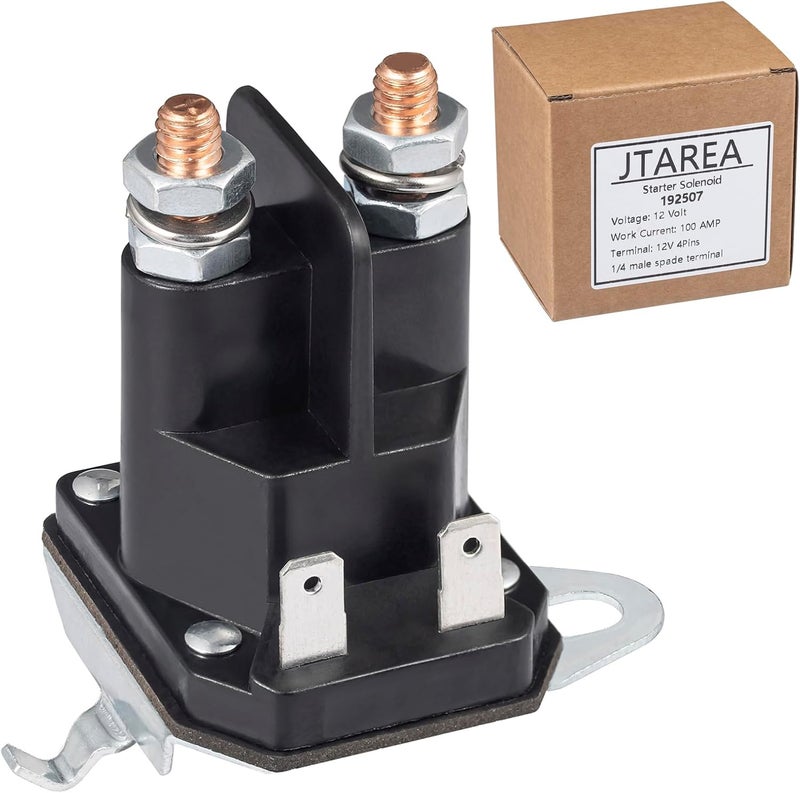 JTAREA Starter Solenoid 192507 Replacement for Craftsman Riding Lawn Mower Husqvarna Trombetta Lawnmower Parts 532192507 582042802 582042801 435-325 Tractor LT2000 YS4500 21546294 705055 - Image 1